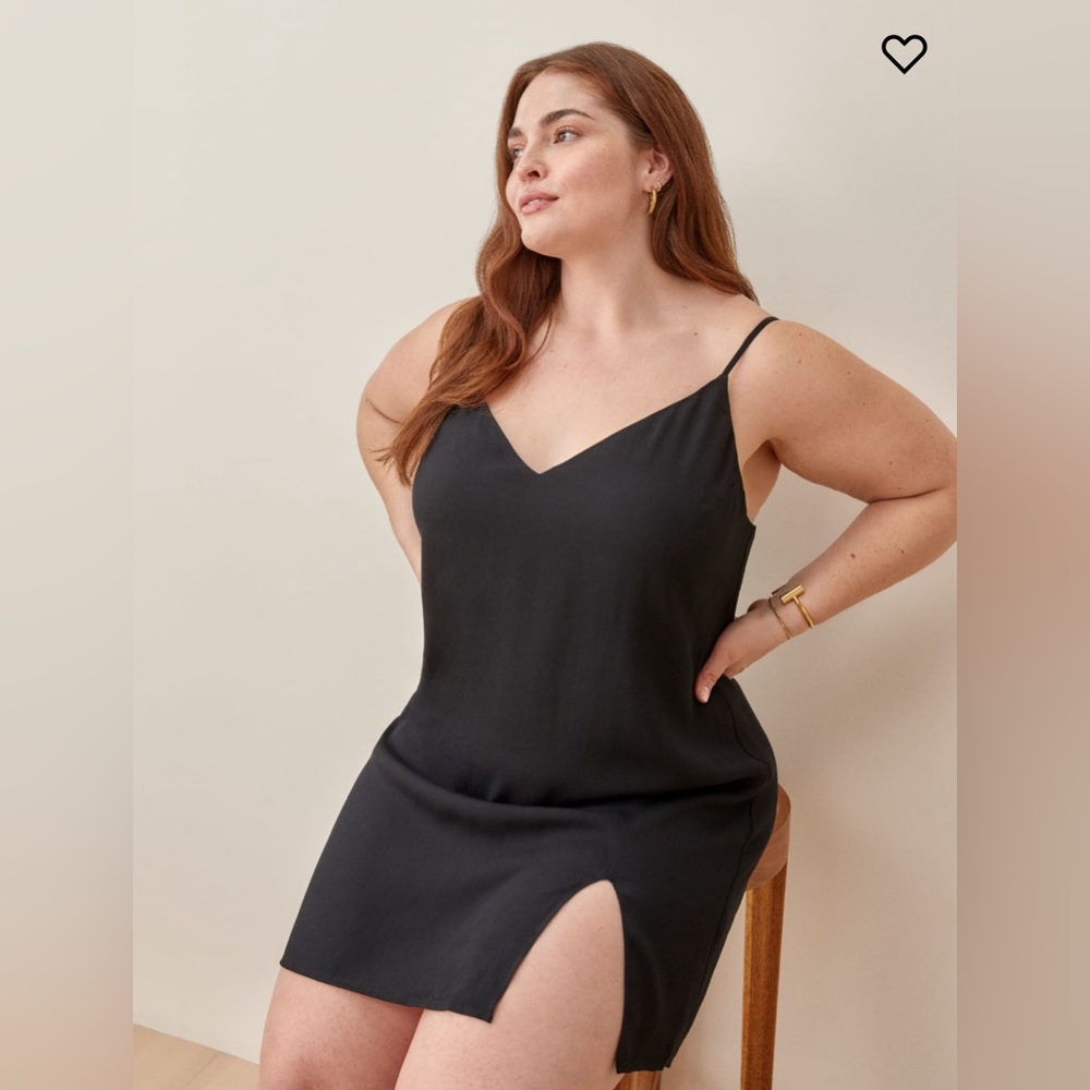 Reformation Marlowe Black Mini Dress